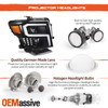 For 2016-2024 Nissan Titan Projector Headlight w/ LED Tube Signal- Black Housing