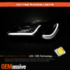For 15-17 Toyota Camry LED Light Tube DRL Projector Headlights - Black Housing