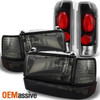 Fit 1992-1996 Bronco F150 F250 F350 Smoked Headlights & Black Smoke Taillights