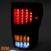 *GAZE* Fits 07-13 Tundra Black Headlights+Black Smoked LED Tail Lights Set