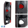 For 1992-96 Ford F150 F250 F350 Bronco Black Headlights+Dark Red Tail Lamps Pair
