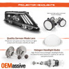 Fit 10-12 Fusion Black Sequential LED DRL Projector Headlight+ Black Tail Light