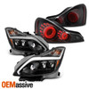 Fit 08-13 Infiniti G37/14-15 Q60 Coupe Projector Headlights + 3D LED Tail Lights