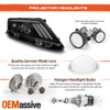 Fit 2010-2012 Fusion Black Smoked LED Projector Headlights+Black LED Tail Lights