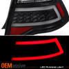 Fit 2010-2012 Fusion Black Smoked LED Projector Headlights+Black LED Tail Lights