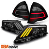 Fit 2010 2011 2012 Fusion Black Smoked Projector Headlights+Full LED Tail Lights