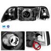 Fit 87-93 Mustang Smoke Headlights w/ Corner & Parking 6Pcs Complete Replacement