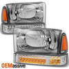 Fit 1999-2004 Ford F-Series 00-04 Excursion Headlights w/LED Bumper Signal