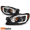 Fits 2006-2007 Subaru Impreza WRX Outback Black LED DRL Projector Headlights Set