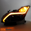 For 08-15 Infiniti G37/Q60 Coupe Projector Headlights + 3D LED Tube Tail Lamp