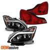 For 08-15 Infiniti G37 Q60 Coupe LED Tube Projector Headlights + OE Tail Lights