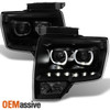 Fit *GAZE* 2009-2014 Ford F150 Halo Projector SMD DRL LED Black Smoke Headlights