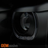 Fit 09-14 Ford F150 LED Halo Projector Black Smoke Headlight+Black LED Tail Lamp