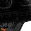 Fit 09-14 Ford F150 LED Halo Projector Black Smoke Headlight+Black LED Tail Lamp
