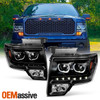 Fit *GAZE* 09-14 F150 *GEN VI* Halo Projector SMD DRL LED Black Headlights