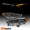 Fit 2013-2016 Ford Fusion Dual Square Projector Headlights w/DRL Led Switchback
