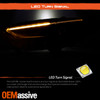 Fit 2013-2016 Ford Fusion Dual Square Projector Headlights w/DRL Led Switchback