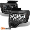 Fit *GAZE* 09-14 F150 *GEN VI* Halo Projector SMD DRL LED Smoke Headlights