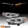 Fit 2013-2016 Ford Fusion Chrome LED DRL Switchback Signal Projector Headlights