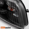 Fit 2006-2008 Audi A4 DRL LED Projector Halogen Type Black Headlights Assembly