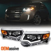 For Black 2011-2014 Ford Edge Square Projector Headlight w/LED Light Bar Lamp