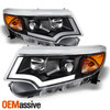 For Black 2011-2014 Ford Edge Square Projector Headlight w/LED Light Bar Lamp