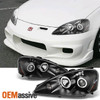 Fit 2005 2006 Acura RSX Integra DC5 Black CCFL Halo Projector LED Headlights