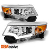 [Halogen Upgrade] Fit 2011-2014 Ford Edge LED DRL Chrome Projector Headlights
