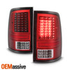 Headlights Replacement For 09-18 Dodge Ram Projector + Red LED Tail Lights