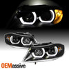 For 06-08 BMW E90 3 Series Sedan Wagon 3D LED U-Halo Black Projector Headlight