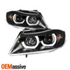 For 06-08 BMW E90 3 Series Sedan Wagon 3D LED U-Halo Black Projector Headlight