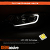For 09-14 Acura TSX LED DRL Tube Projector Chrome Headlight Headlamp Left+Right