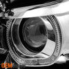 Fit 09-14 Ford F150 SMD LED Halo Projector Chrome Headlight+Red Strip Tail Lamps