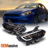 Fits 2013-2016 Dodge Dart Black Projector LED Light Tube Headlights Pair Housing
