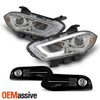 Fits 13-16 Dodge Dart Projector LED Tube DRL Headlights + Fog Lamps [Chrome]