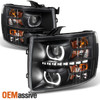 Fit 2007-2013 Chevy Silverado Halo SMD Led Halo Projector Headlights Light Lamp