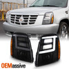 For Smoked 2007-2014 Cadillac Escalade DRL LED Projector Headlight Light Pair