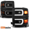 U Neon Bar Black Smoke fit 2014-15 Silverado 1500 LED DRL Projector Headlights