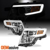 For Ford Edge 2007-2010 LED Light Bar DRL Projector Headlights - Chrome Housing