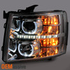 Fit *GAZE* 07-13 Silverado *GEN VI* Halo Projector SMD DRL LED Headlights