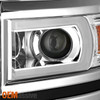 Fit 2014-2015 Chevy Silverado 1500 LED DRL U Neon Bar Style Projector Headlights