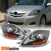 Fits 07-12 Yaris 4DR Sedan Headlight Front Lamps Replacement Pair Left + Right