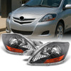 Fits 07-12 Yaris 4DR Sedan Headlight Front Lamps Replacement Pair Left + Right