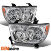 Fits 07-13 Tundra 08-17 Sequoia Chrome Clear Headlights Front Lamps Replacement