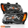 Fit 2011-2014 Chrysler 300 Black Headlights Lights Left+Right Halogen Type 11-14