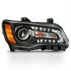 Fit 2011-2014 Chrysler 300 Halogen Type Projector Passenger Side Black Headlight