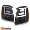 For 2007-2014 Cadillac Escalade [Xenon/HID] Black LED DRL Projector Headlight