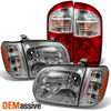 Fits 05-06 Toyota Tundra Double/Crew Cab Headlights +Tail Lights Pair 2005-2006