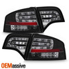 Fits 2005-08 Audi A4 S4 RS4 Quattro G2 Black Full LED Tail Lights +Trunk Piece