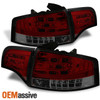 Fits 05-08 Audi A4 S4 RS4 Quattro Turbo Red Smoke 4Pcs LED Tail Lights +Trunk Pc